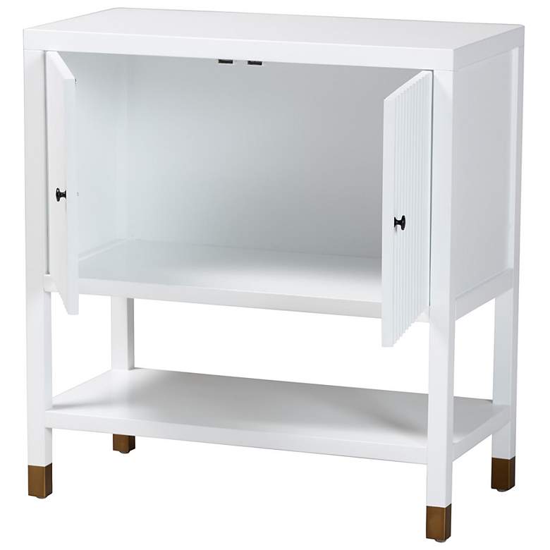 Image 3 bali & pari Aiden Fluted Sideboard - 2 Door Storage Cabinet with Open Shelf more views