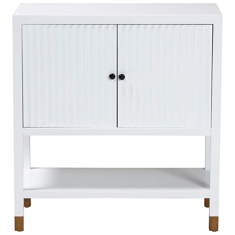 Image 4 bali & pari Aiden Fluted Sideboard - 2 Door Storage Cabinet with Open Shelf more views