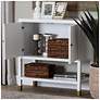 bali & pari Aiden Fluted Sideboard - 2 Door Storage Cabinet with Open Shelf