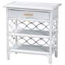 2_bali & pari Akane White Natural Rattan Nightstand with Drawer and Shelves