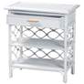 3_bali & pari Akane White Natural Rattan Nightstand with Drawer and Shelves more views