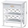 bali & pari Akane White Natural Rattan Nightstand with Drawer and Shelves