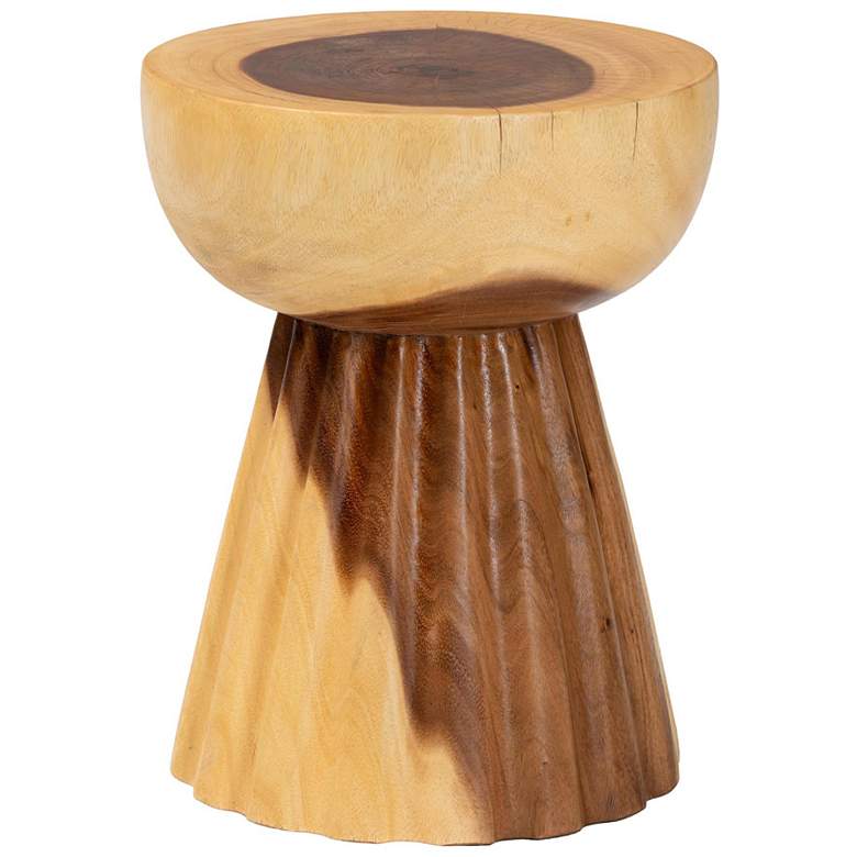 Image 2 bali & pari Alara Hand-carved Suar Wood Side Table