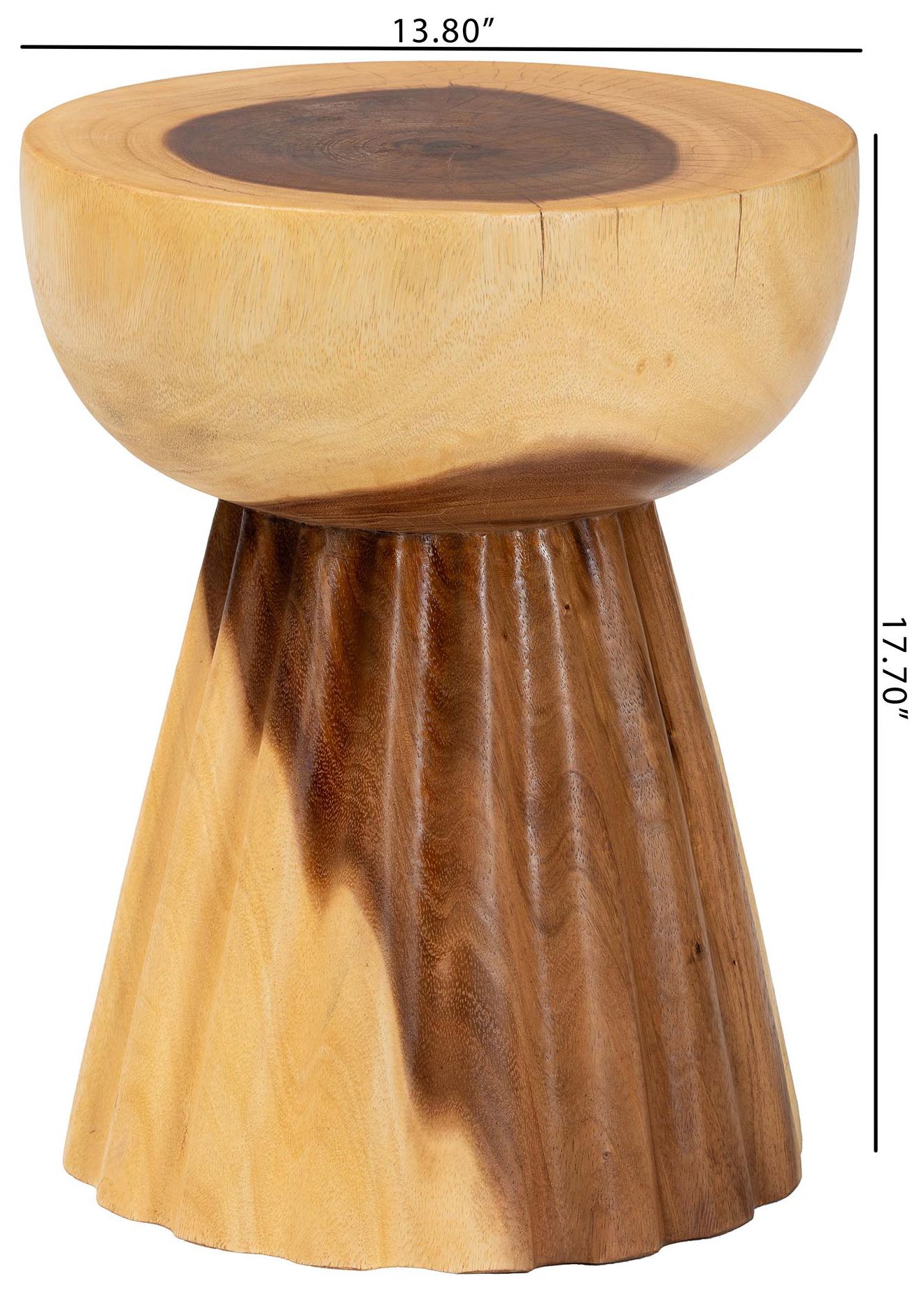 bali & pari Alara Hand-carved Suar Wood Side Table