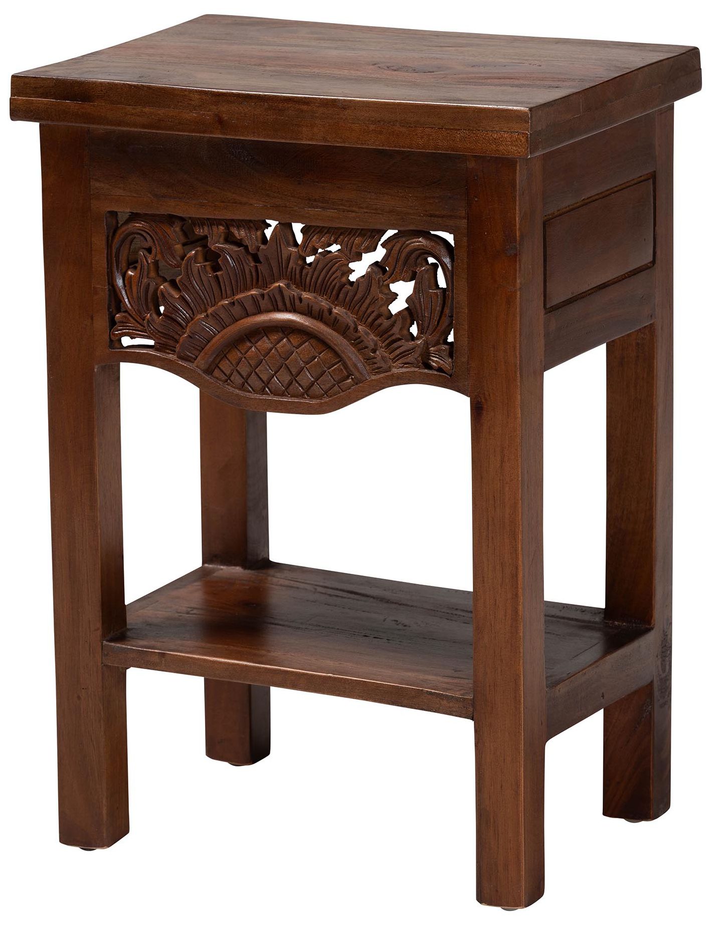 Image 2 bali & pari Alexandra Handcarved Mahogany Wood Nightstand