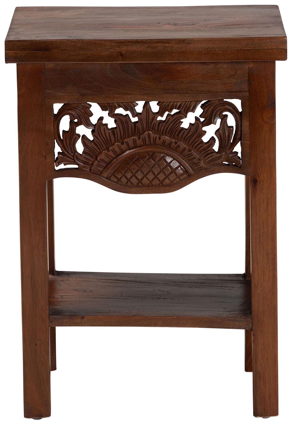 Image 3 bali & pari Alexandra Handcarved Mahogany Wood Nightstand more views