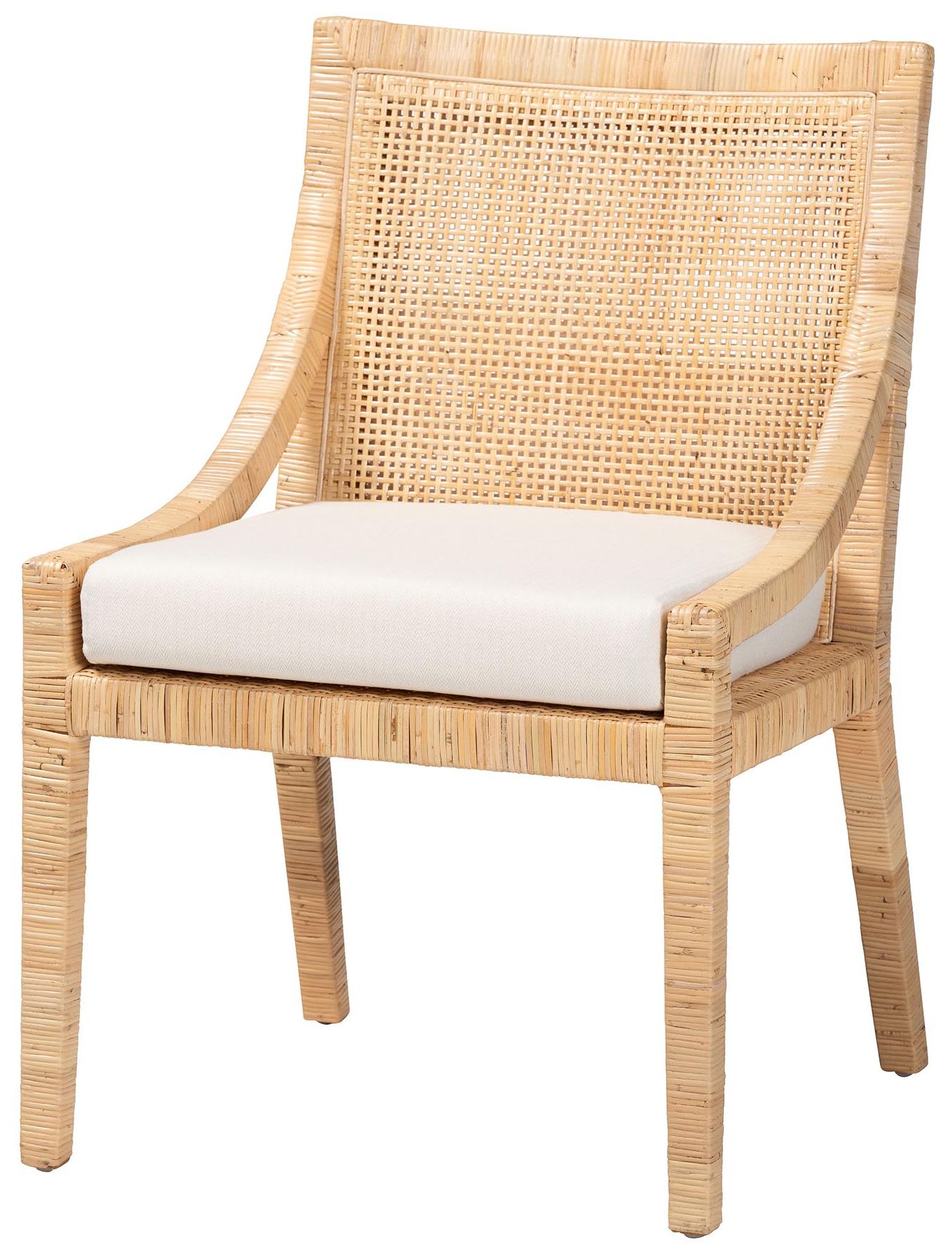 Image 2 bali & pari Alexis Rattan Dining Chair with Removable Seat Cushion