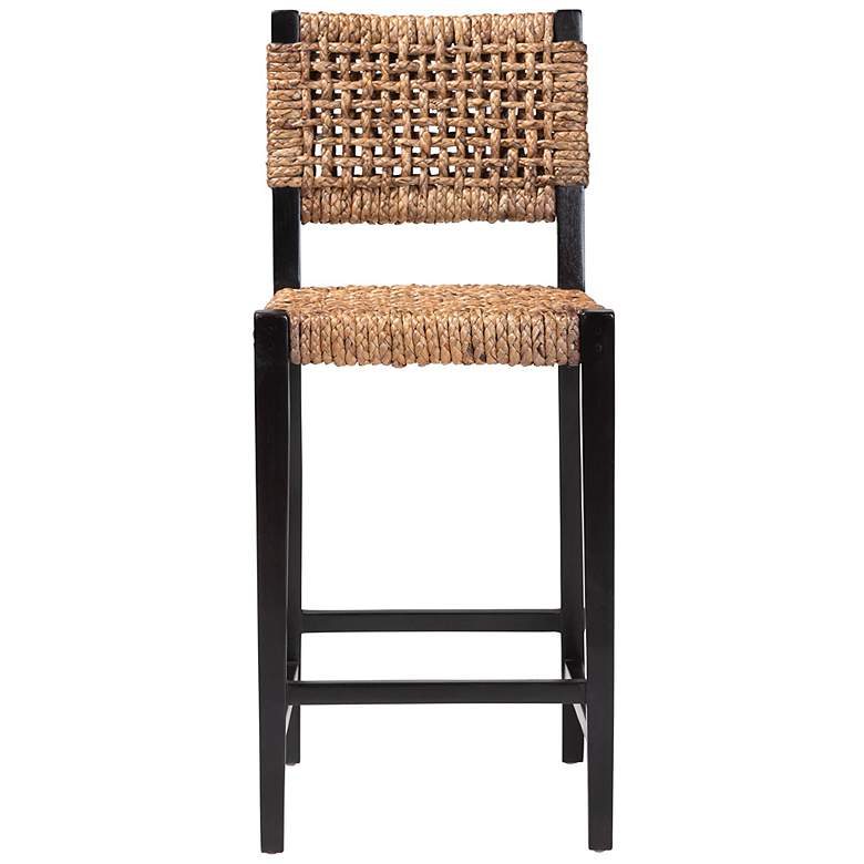 Image 3 bali & pari Alise Dark Brown Handwoven Seagrass Bar Stool more views