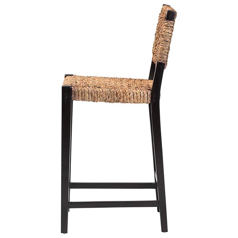 Image 4 bali & pari Alise Dark Brown Handwoven Seagrass Bar Stool more views