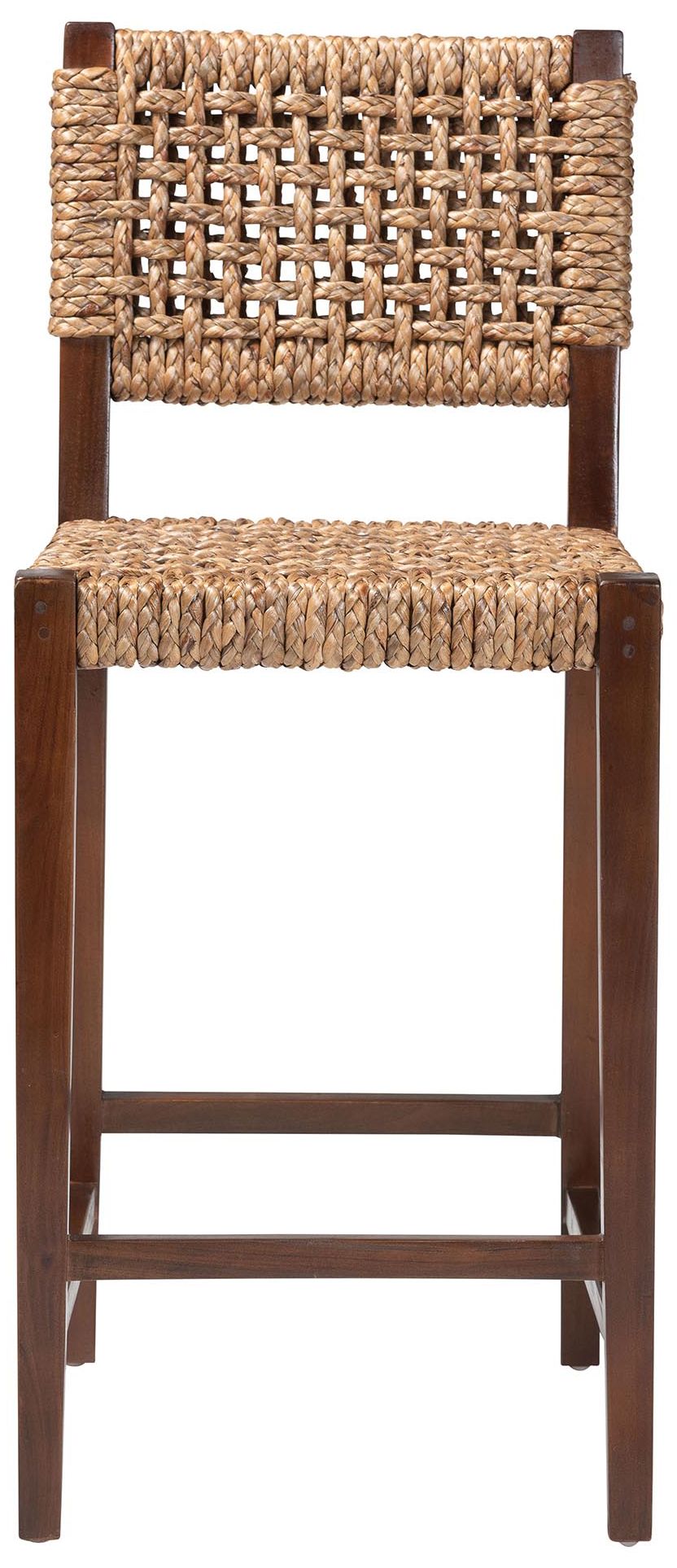 Image 3 bali & pari Alise Handwoven Seagrass Bar Stool with Mahogany Wood Frame more views