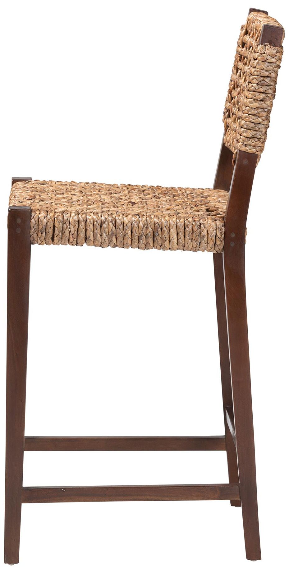 Image 4 bali & pari Alise Handwoven Seagrass Bar Stool with Mahogany Wood Frame more views