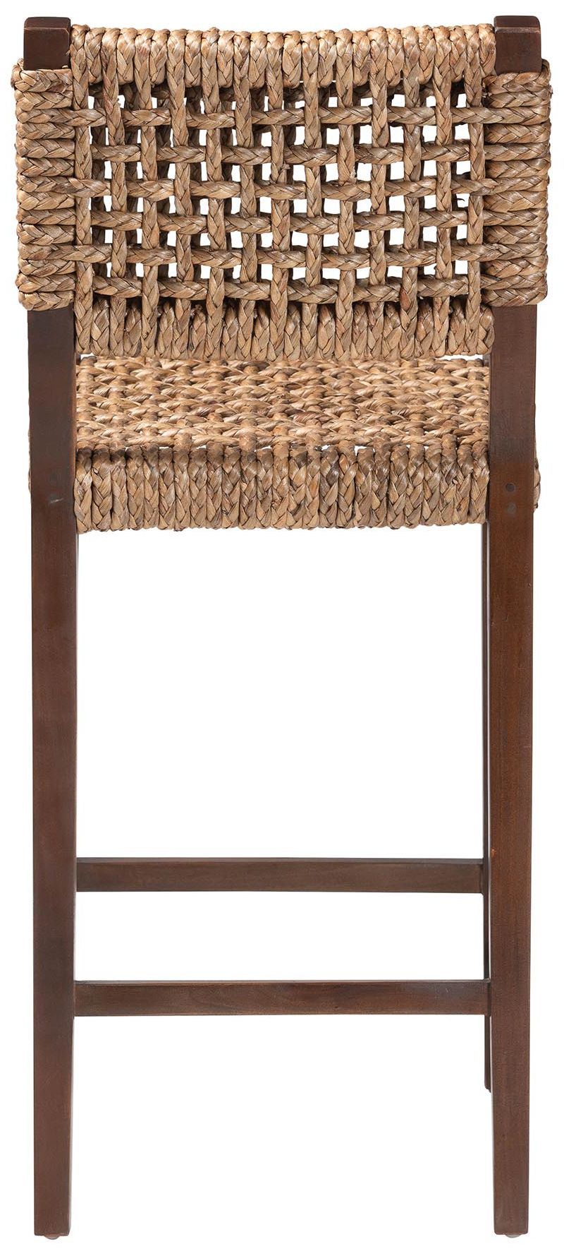 Image 5 bali & pari Alise Handwoven Seagrass Bar Stool with Mahogany Wood Frame more views