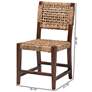 bali & pari Alise Handwoven Seagrass Dining Chair with Mahogany Wood Frame