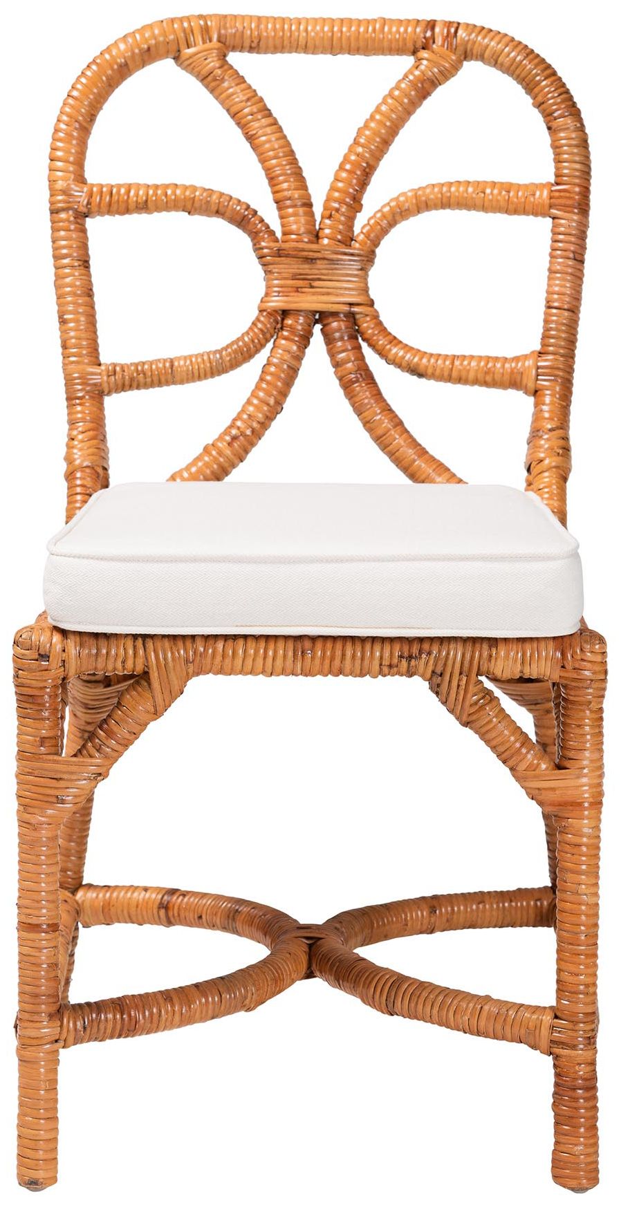 Image 3 bali & pari Alondra Natural Rattan Dining Chair with Removable Cushion more views