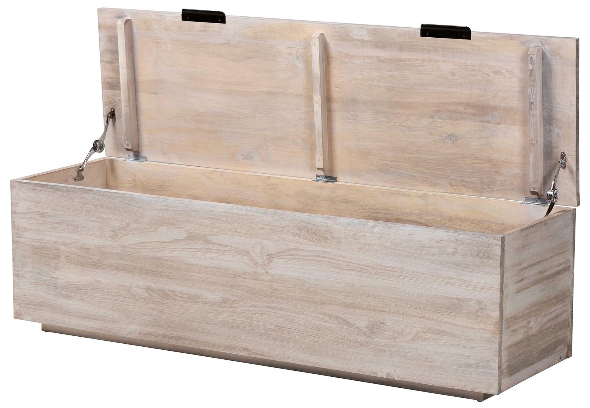 Image 3 bali & pari Alvaro Wood Storage Trunk with Hinged Lid - Blanket Chest more views