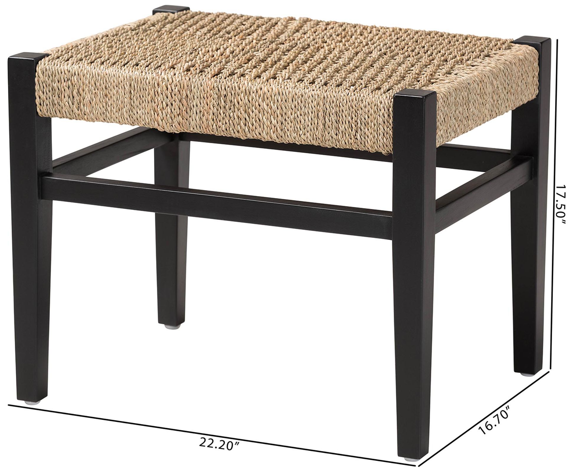 Image 7 bali & pari Amber Seagrass Accent Bench - Handwoven Natural Fiber Stool more views