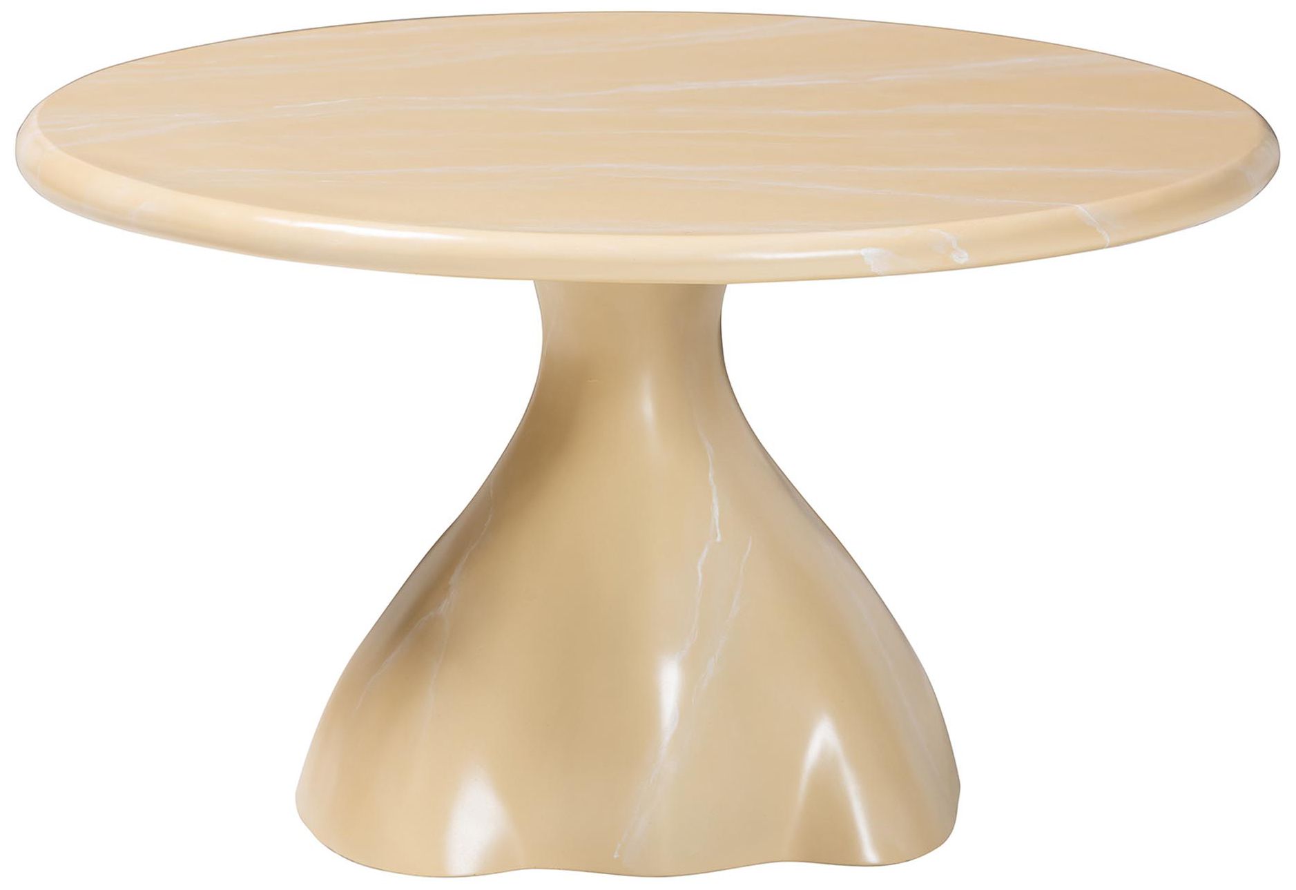 Image 3 bali & pari Aponi Marbled Resin Coffee Table with Round Top, Cream more views