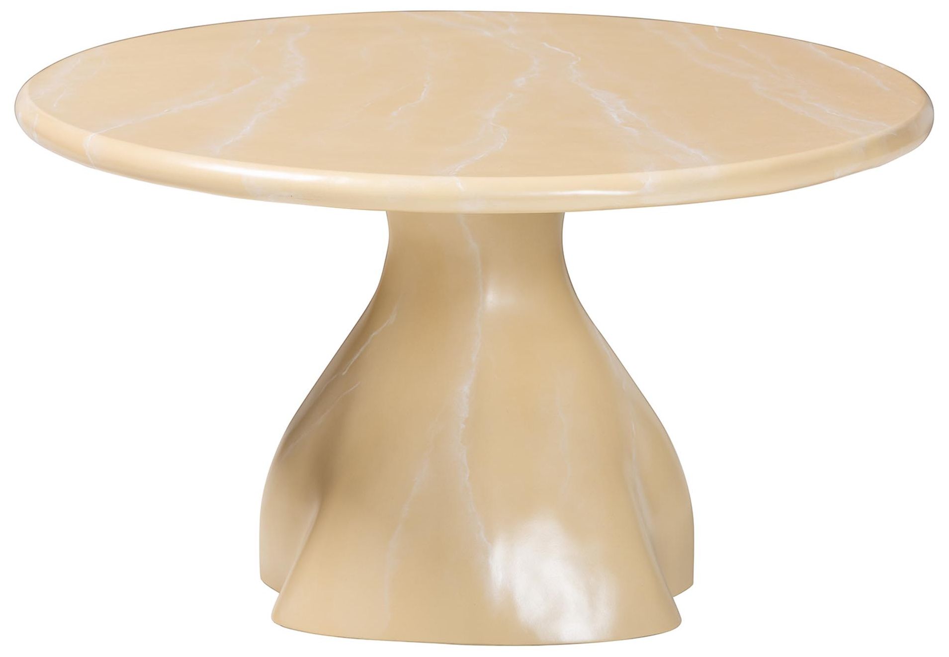 Image 4 bali & pari Aponi Marbled Resin Coffee Table with Round Top, Cream more views