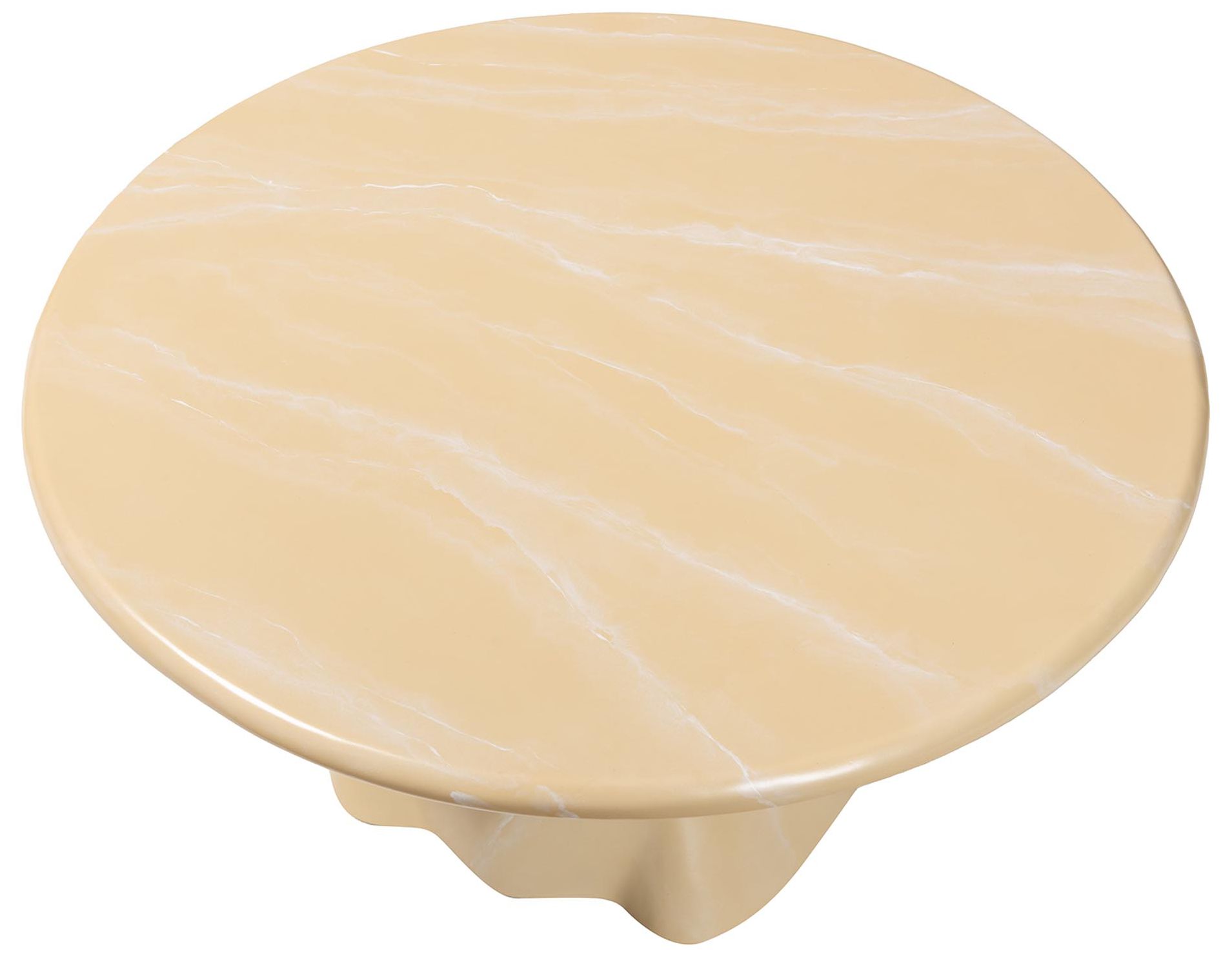 Image 5 bali & pari Aponi Marbled Resin Coffee Table with Round Top, Cream more views