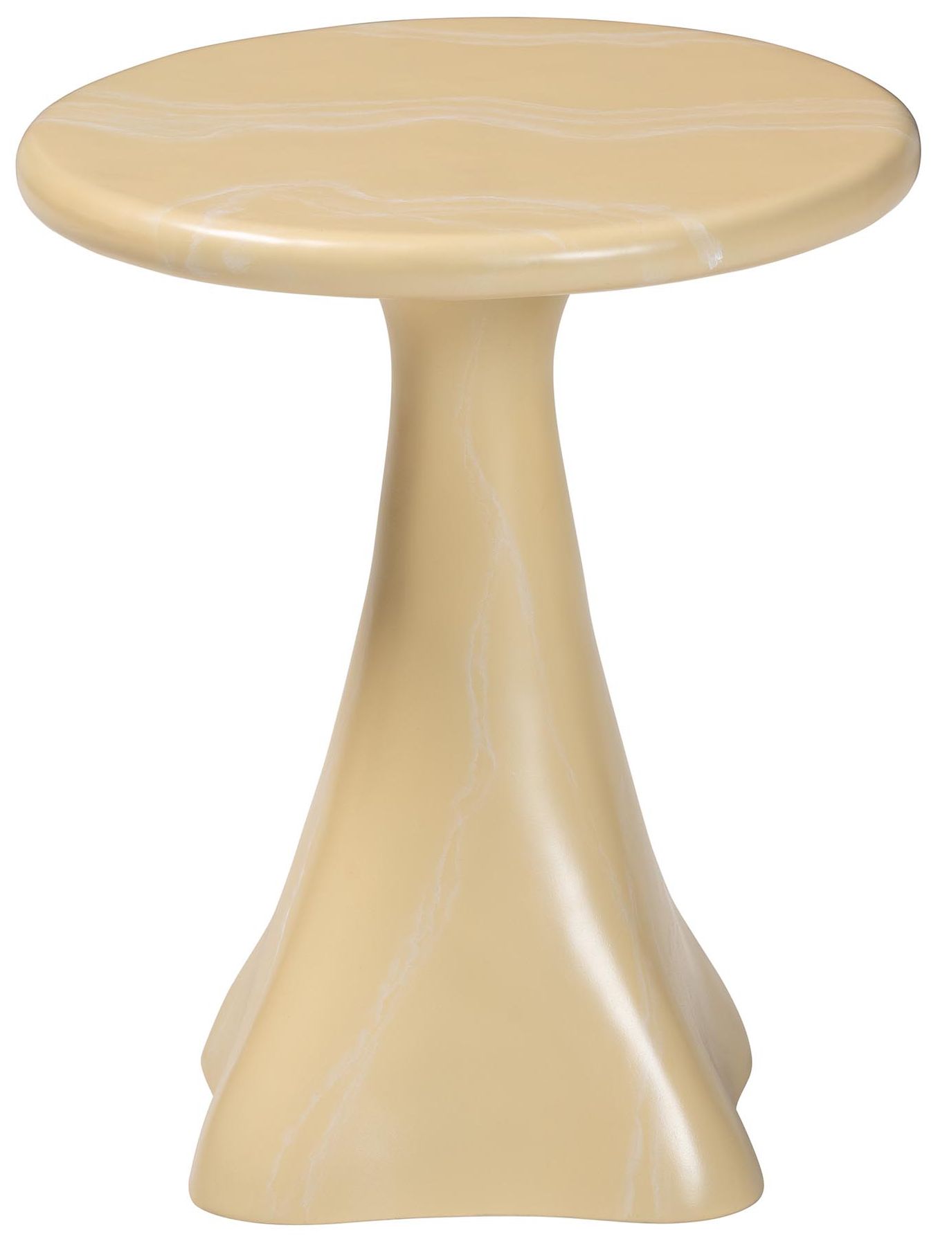 Image 3 bali & pari Aponi Marbled Resin End Table - Sculptural Side Table, Cream more views