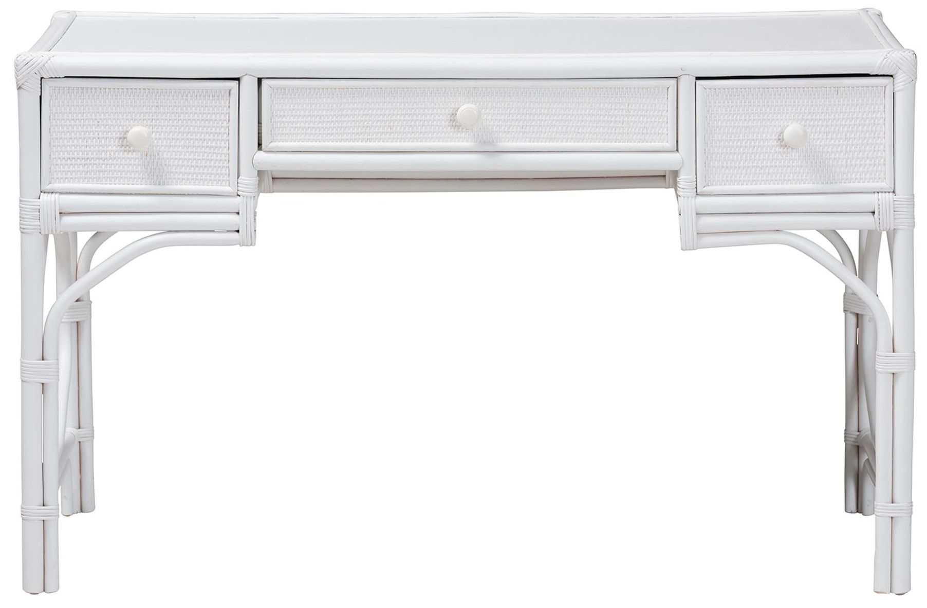 Image 4 bali & pari Arben Natural Rattan Writing Desk with Three Drawers more views