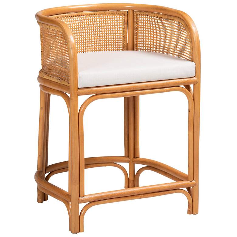 Image 2 bali & pari Aria Natural Rattan Counter Stool with Removable Cushion