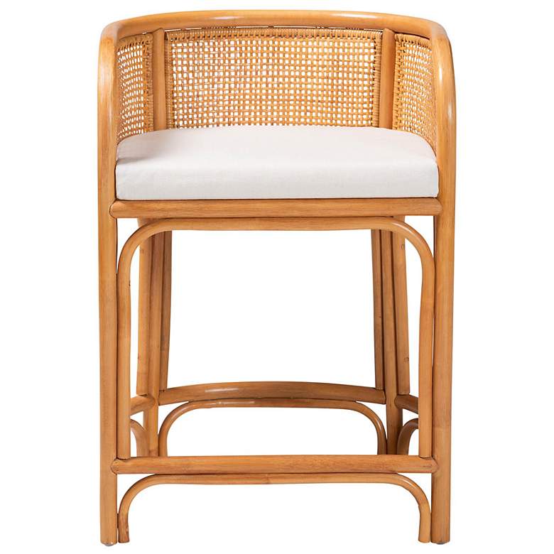 Image 3 bali & pari Aria Natural Rattan Counter Stool with Removable Cushion more views