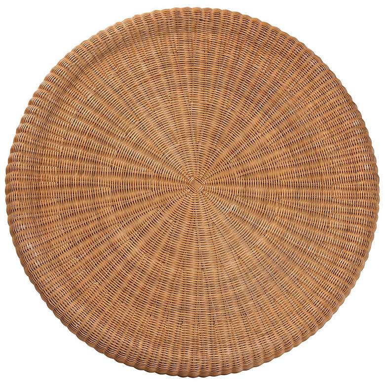 Image 4 bali & pari Avalon Natural Rattan Round Coffee Table with Pedestal Base more views