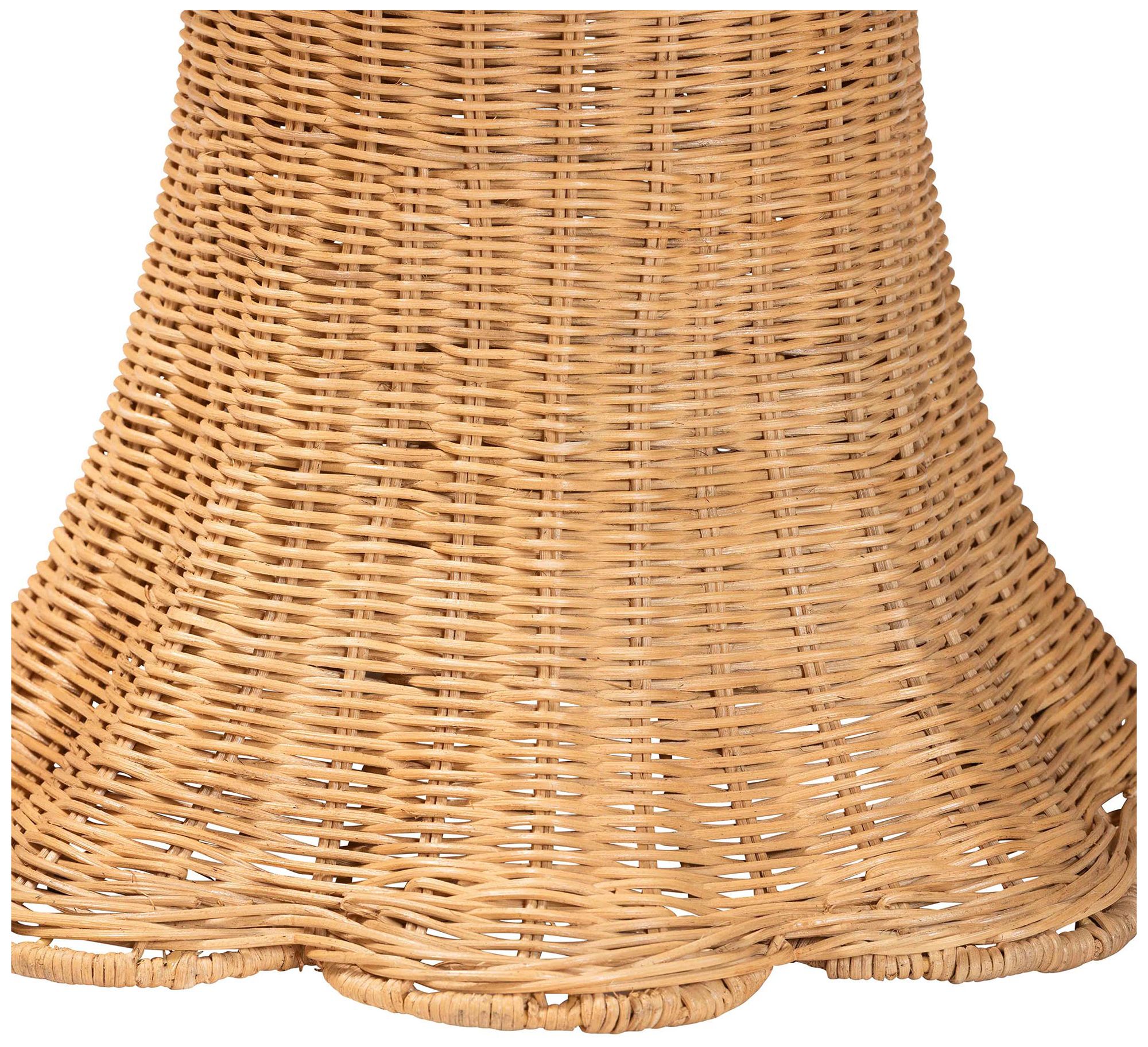 Image 5 bali & pari Avalon Scallop Natural Rattan Pedestal Side Table more views