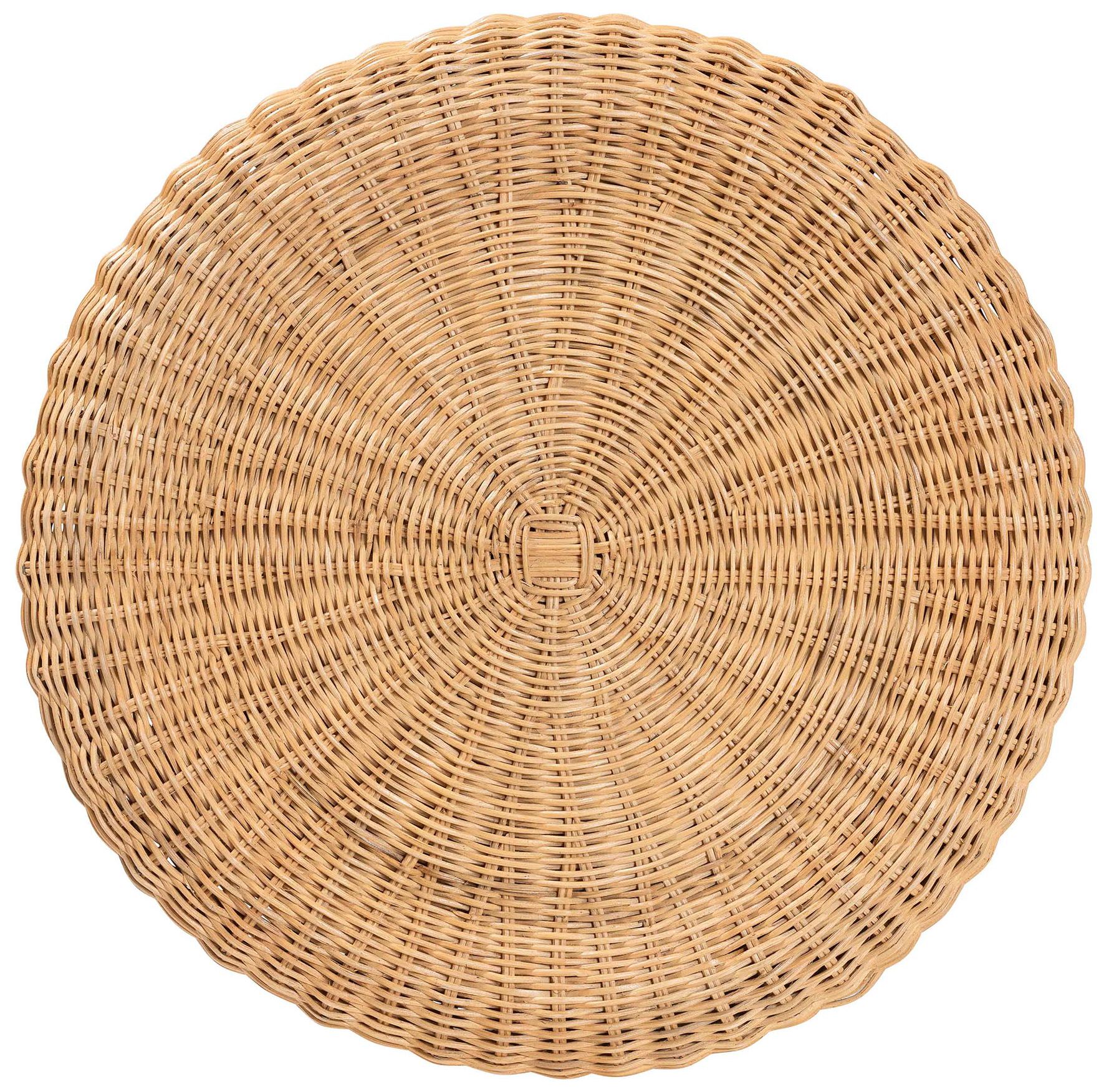 Image 6 bali & pari Avalon Scallop Natural Rattan Pedestal Side Table more views
