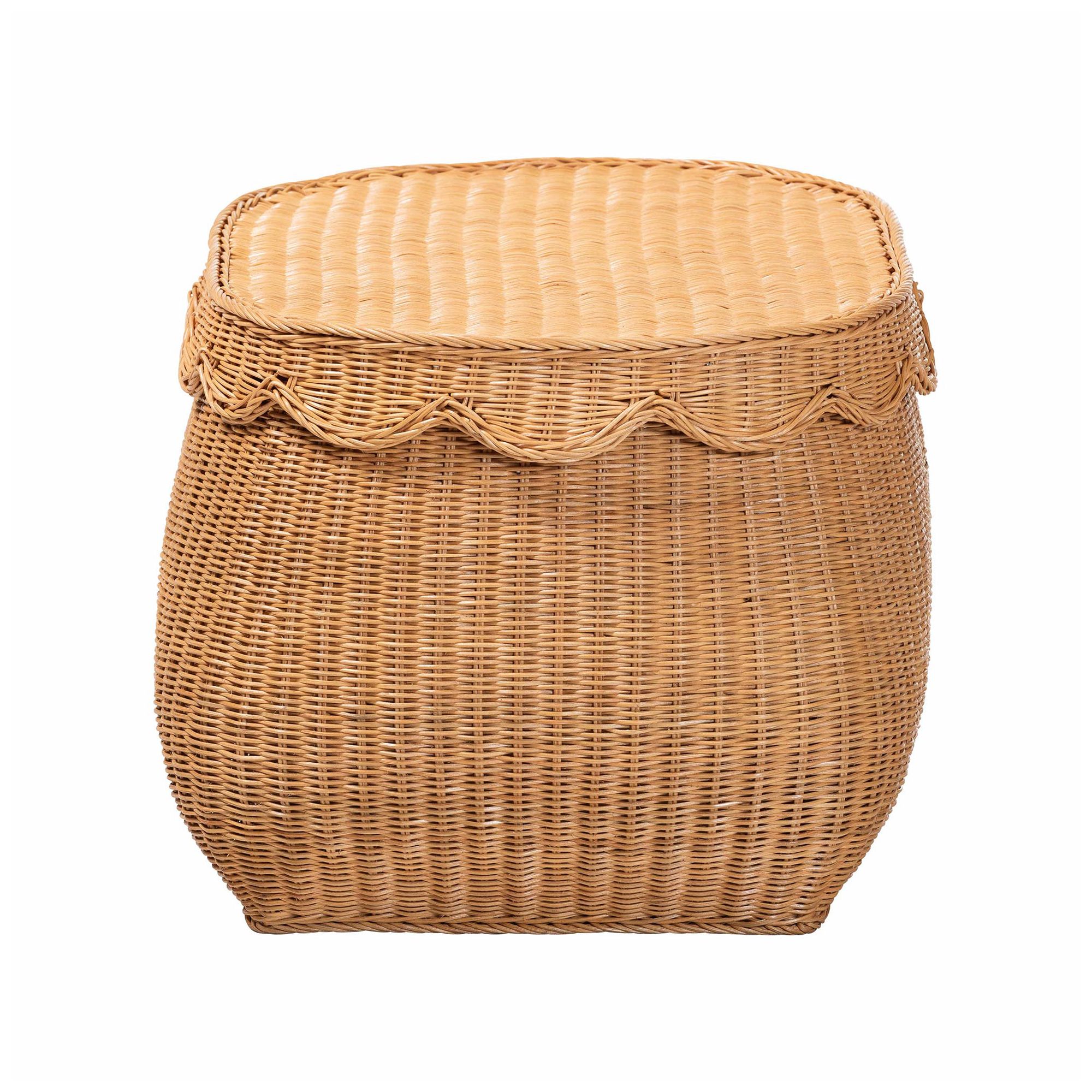Image 5 bali & pari Ayleen Natural Rattan Basket with Scalloped Lid, Medium more views