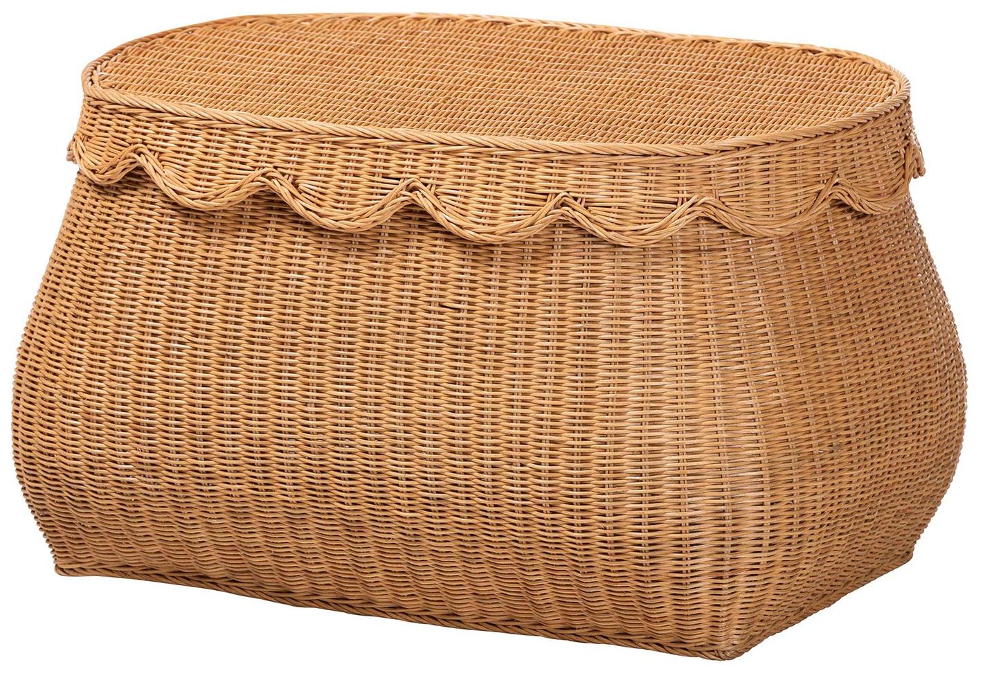 Image 5 bali & pari Ayleen Rattan Basket Set with Scalloped Lids, 3 Piece Set more views