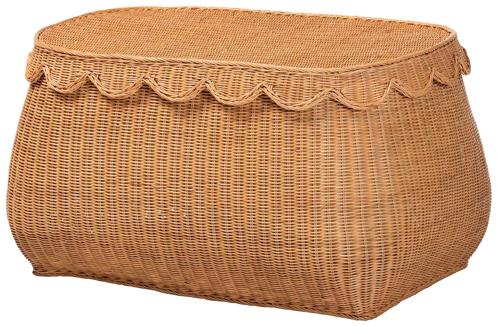 Image 6 bali & pari Ayleen Rattan Basket Set with Scalloped Lids, 3 Piece Set more views