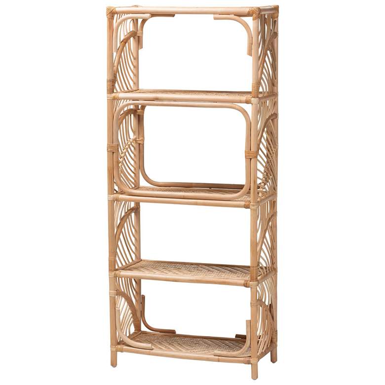 Image 1 bali & pari Baara Natural Rattan 4-Tier Display Shelf