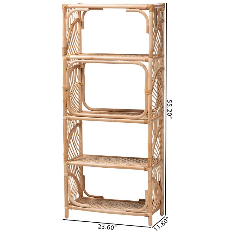 Image 7 bali & pari Baara Natural Rattan 4-Tier Display Shelf more views