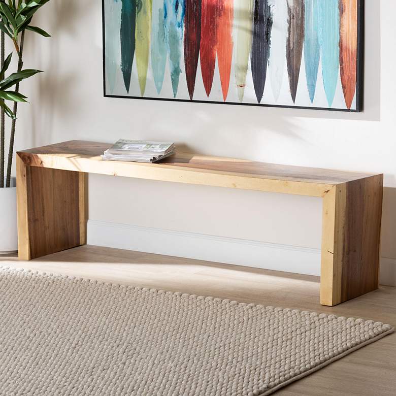 Image 1 bali & pari Bai Modern Rustic Natural Wood Solid Suar Wood Accent Bench