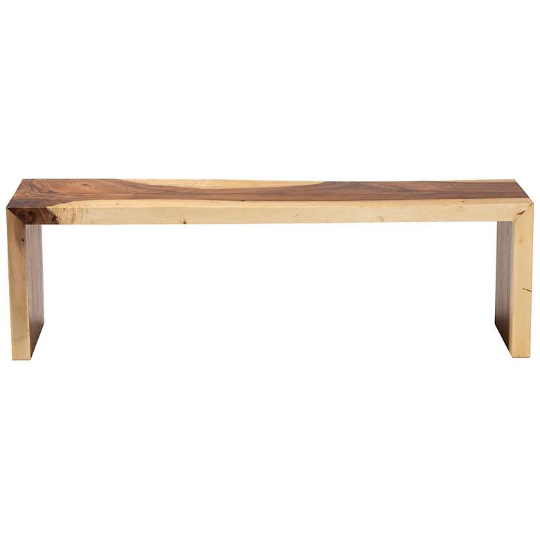 Image 3 bali & pari Bai Modern Rustic Natural Wood Solid Suar Wood Accent Bench more views