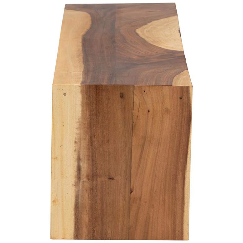 Image 4 bali & pari Bai Modern Rustic Natural Wood Solid Suar Wood Accent Bench more views