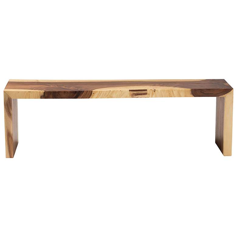 Image 5 bali & pari Bai Modern Rustic Natural Wood Solid Suar Wood Accent Bench more views