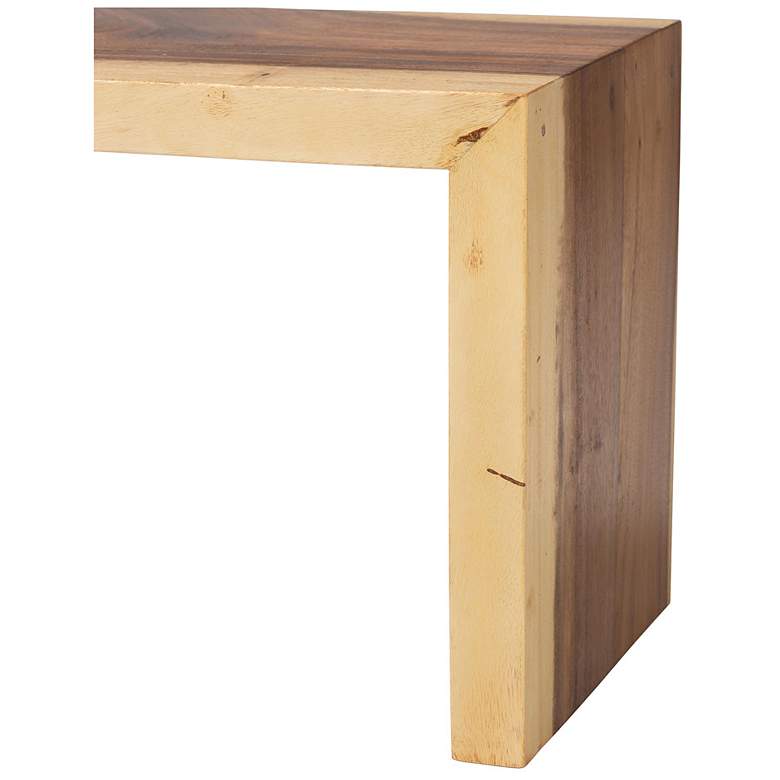 Image 6 bali & pari Bai Modern Rustic Natural Wood Solid Suar Wood Accent Bench more views