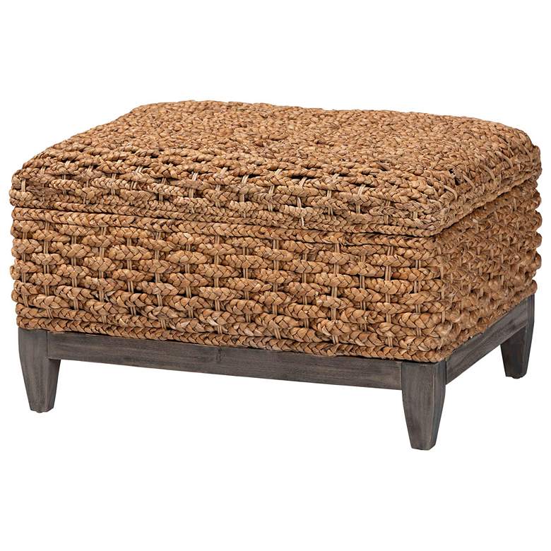 Image 2 bali & pari Bailey Handwoven Square Seagrass Storage Ottoman