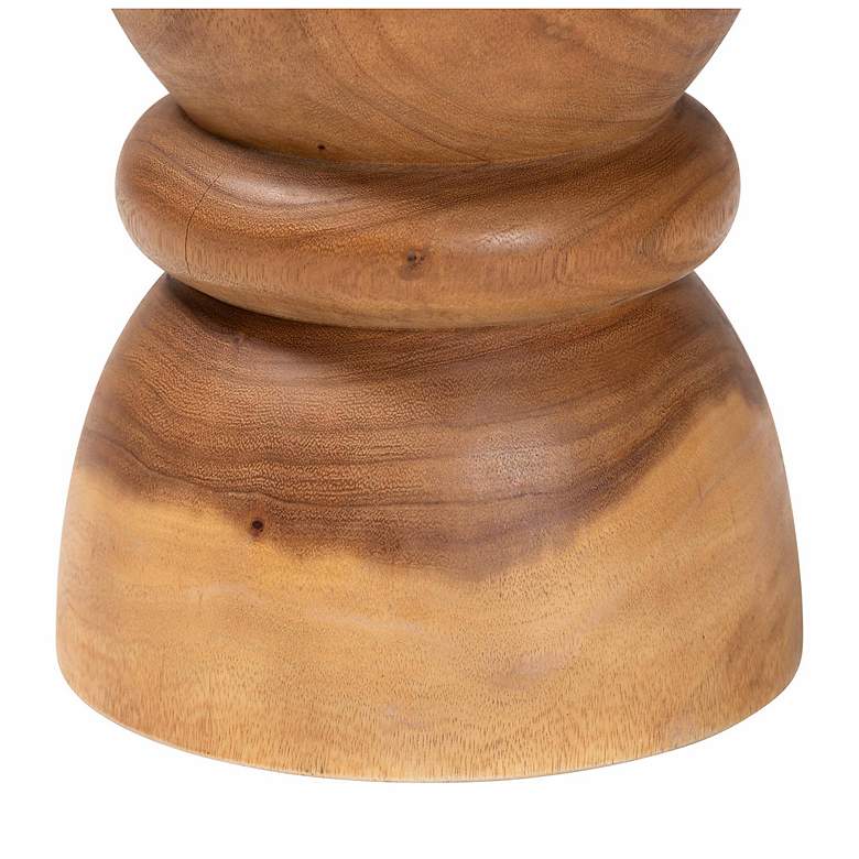 Image 4 bali & pari Bancroft Solid Suar Wood Side Table - Sculptural End Table more views