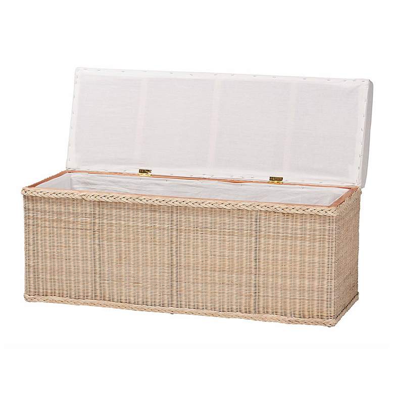 Image 3 bali & pari Barid Braided Rattan Rectangular Storage Bench more views