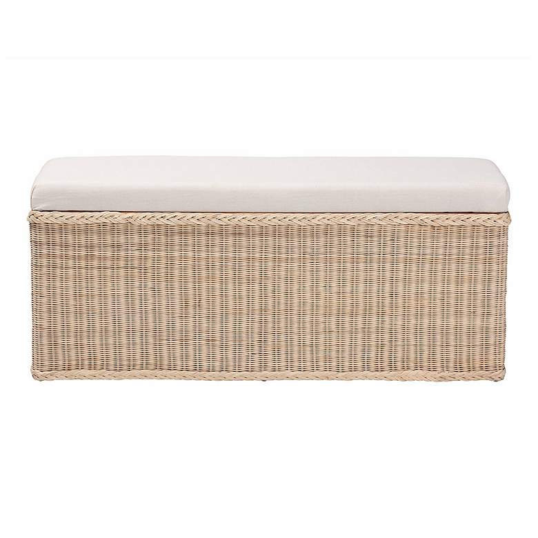 Image 4 bali & pari Barid Braided Rattan Rectangular Storage Bench more views