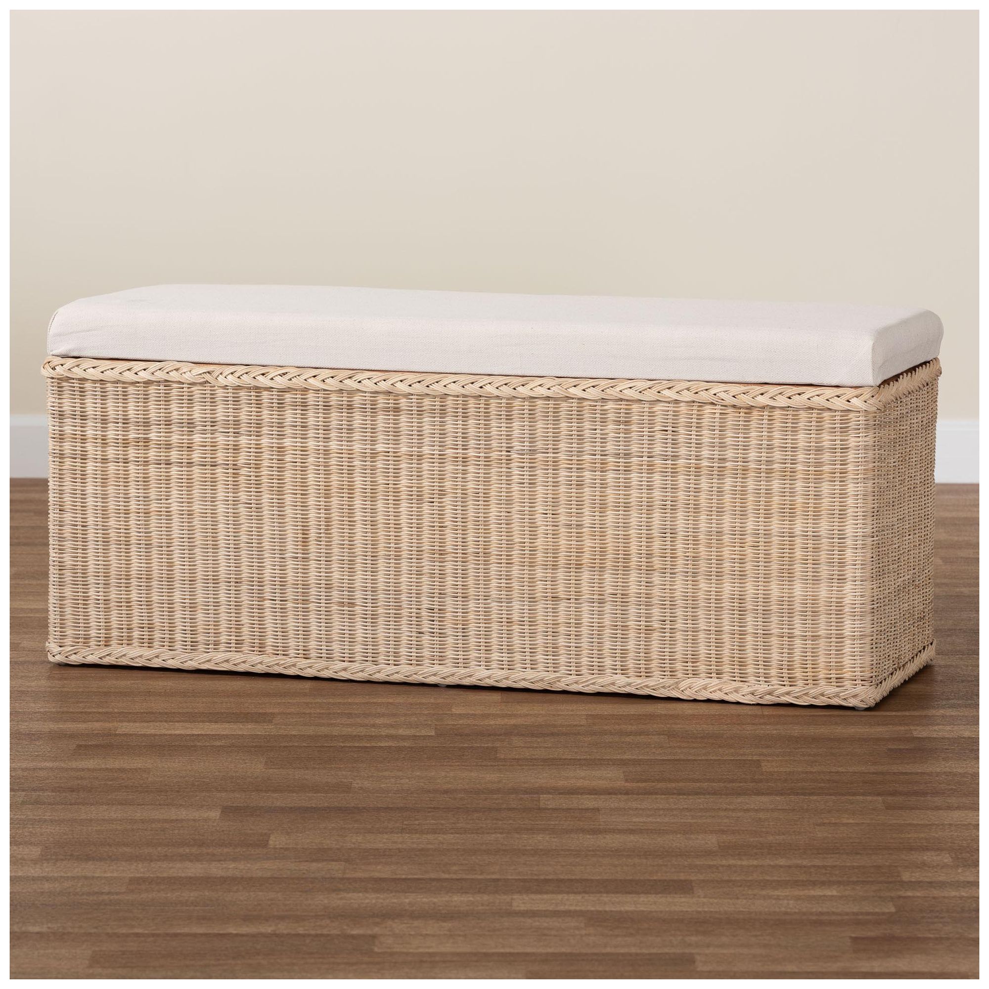 bali & pari Barid Braided Rattan Rectangular Storage Bench