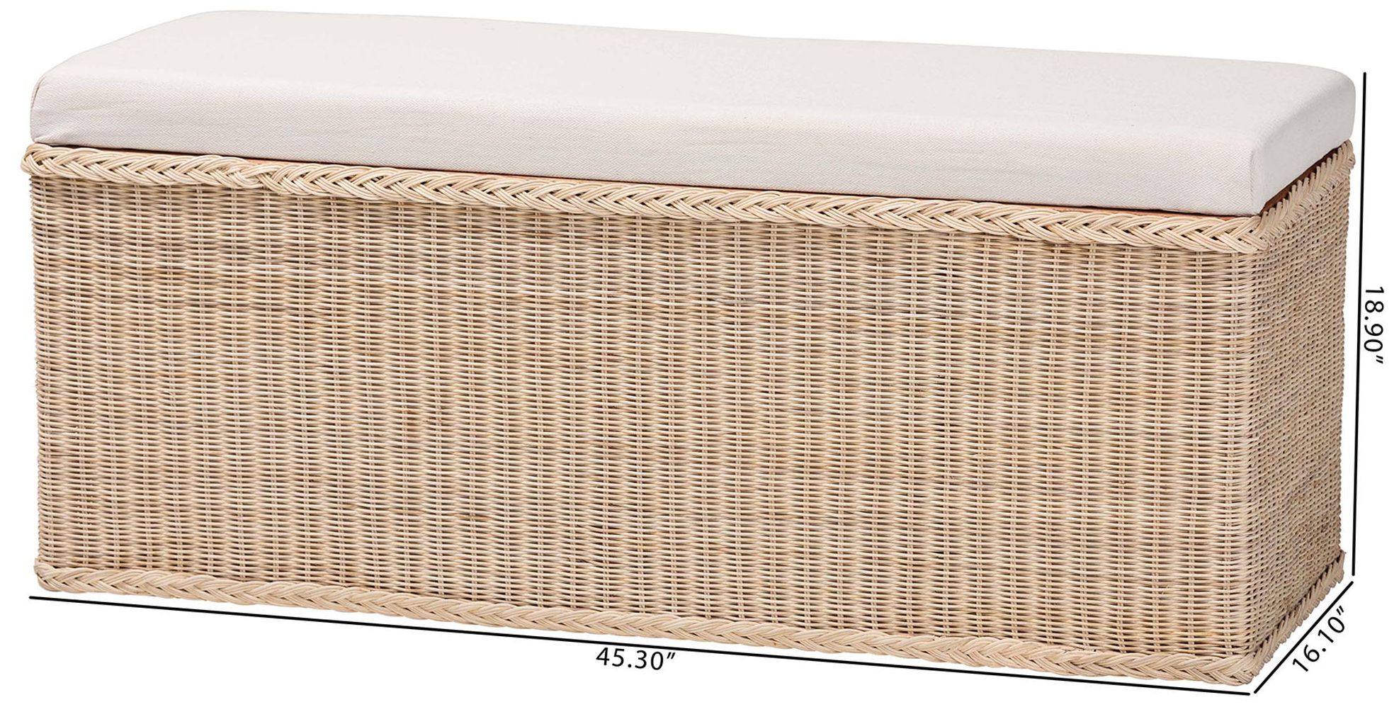 bali & pari Barid Braided Rattan Rectangular Storage Bench