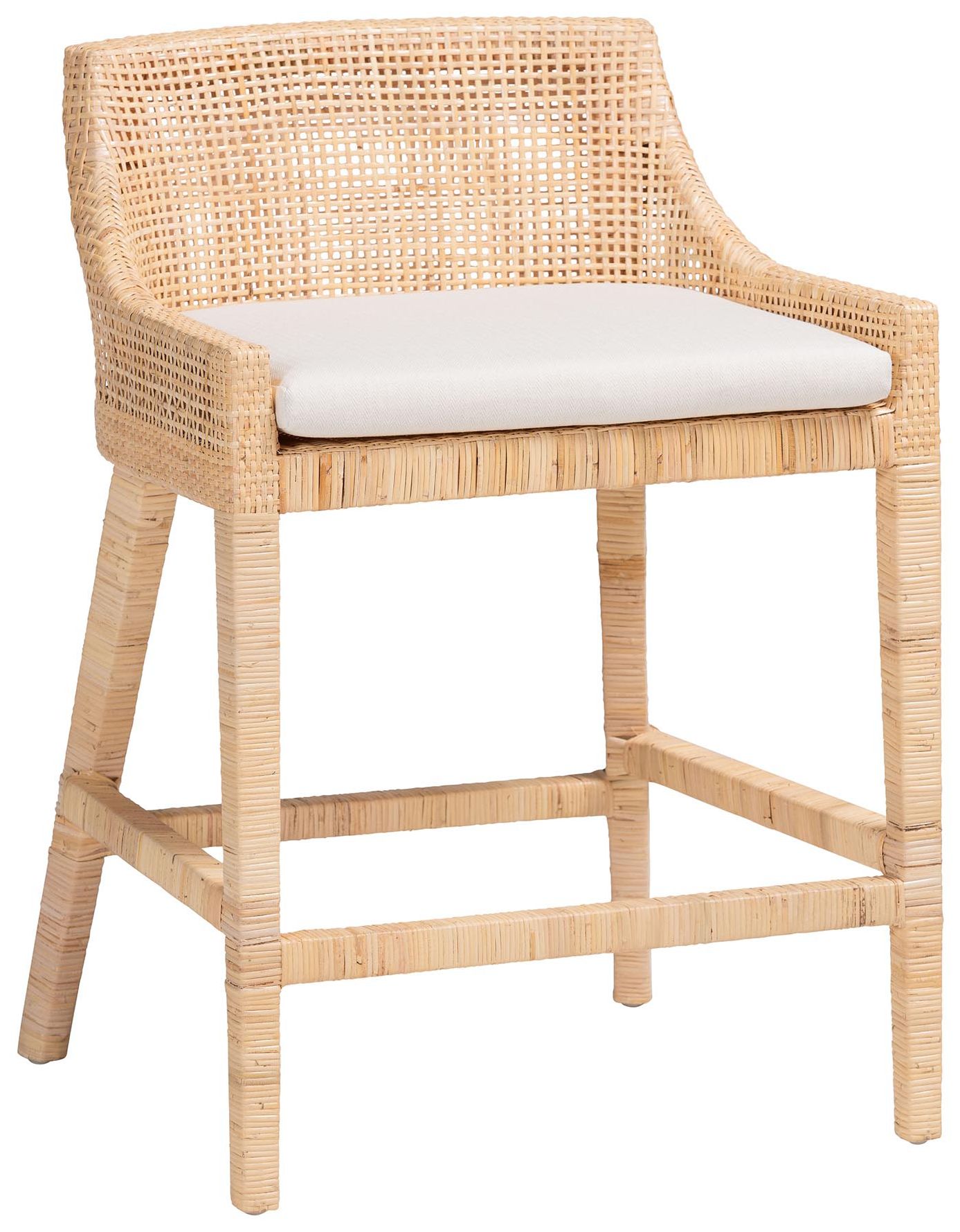 Image 2 bali & pari Beata Natural Rattan Counter Stool - Wingback Counter Chair