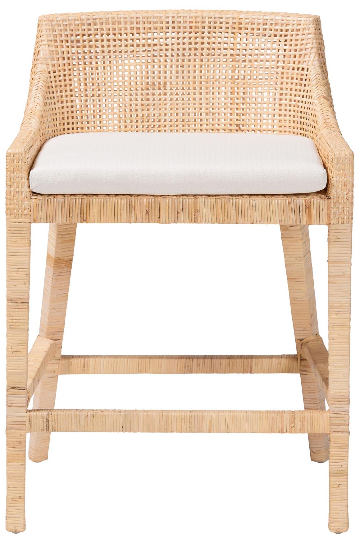 Image 3 bali & pari Beata Natural Rattan Counter Stool - Wingback Counter Chair more views