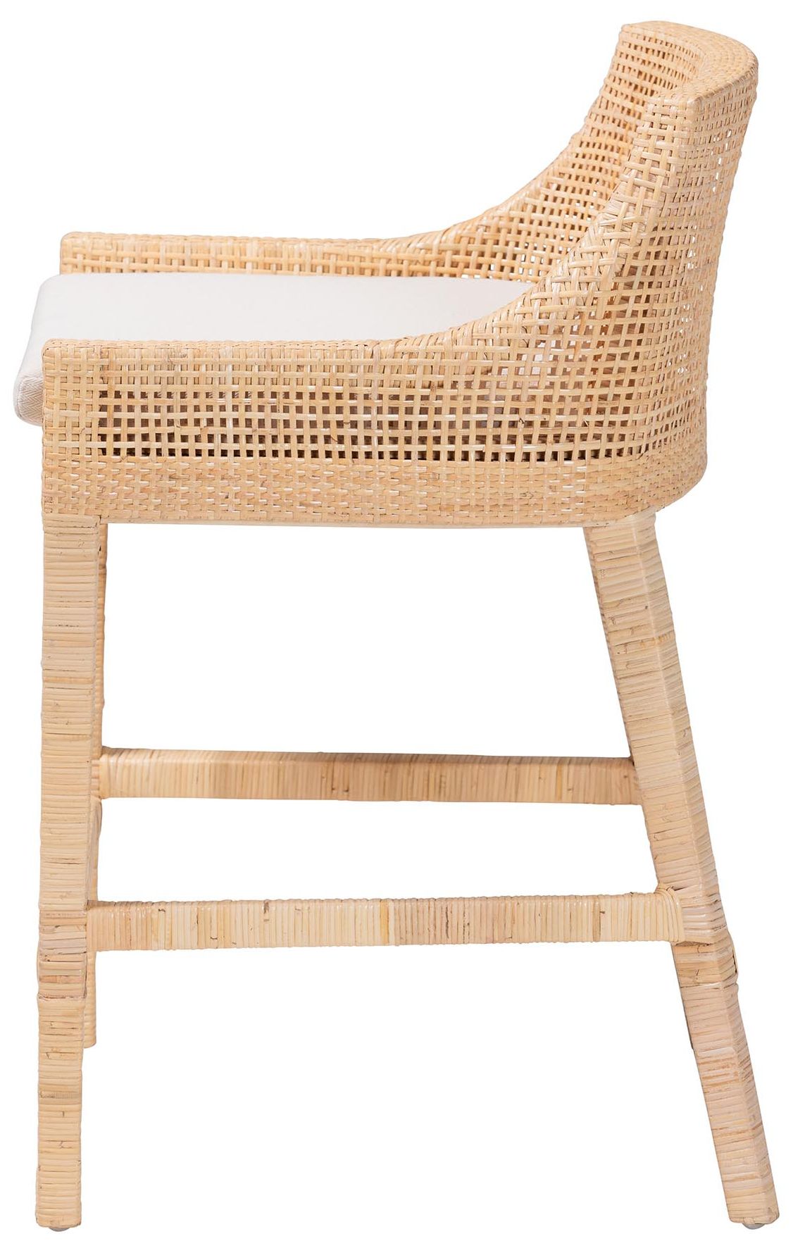 Image 4 bali & pari Beata Natural Rattan Counter Stool - Wingback Counter Chair more views
