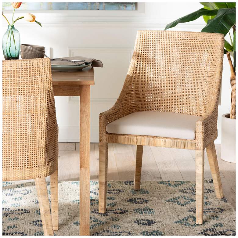 Image 1 bali & pari Beata Natural Rattan Dining Chair - Accent Chair